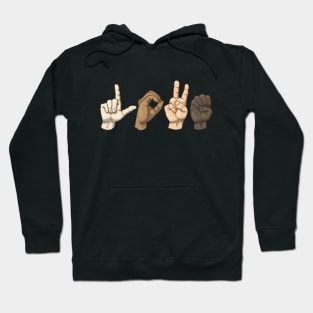 Love in Sign Language - horizontal Hoodie